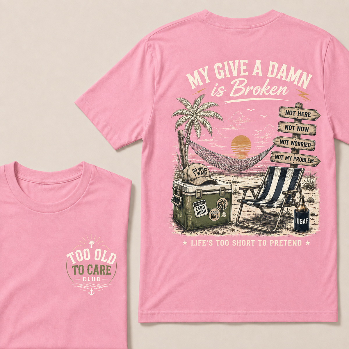 My Give A Damn Is Broken— The Original Beach Retro T-Shirt