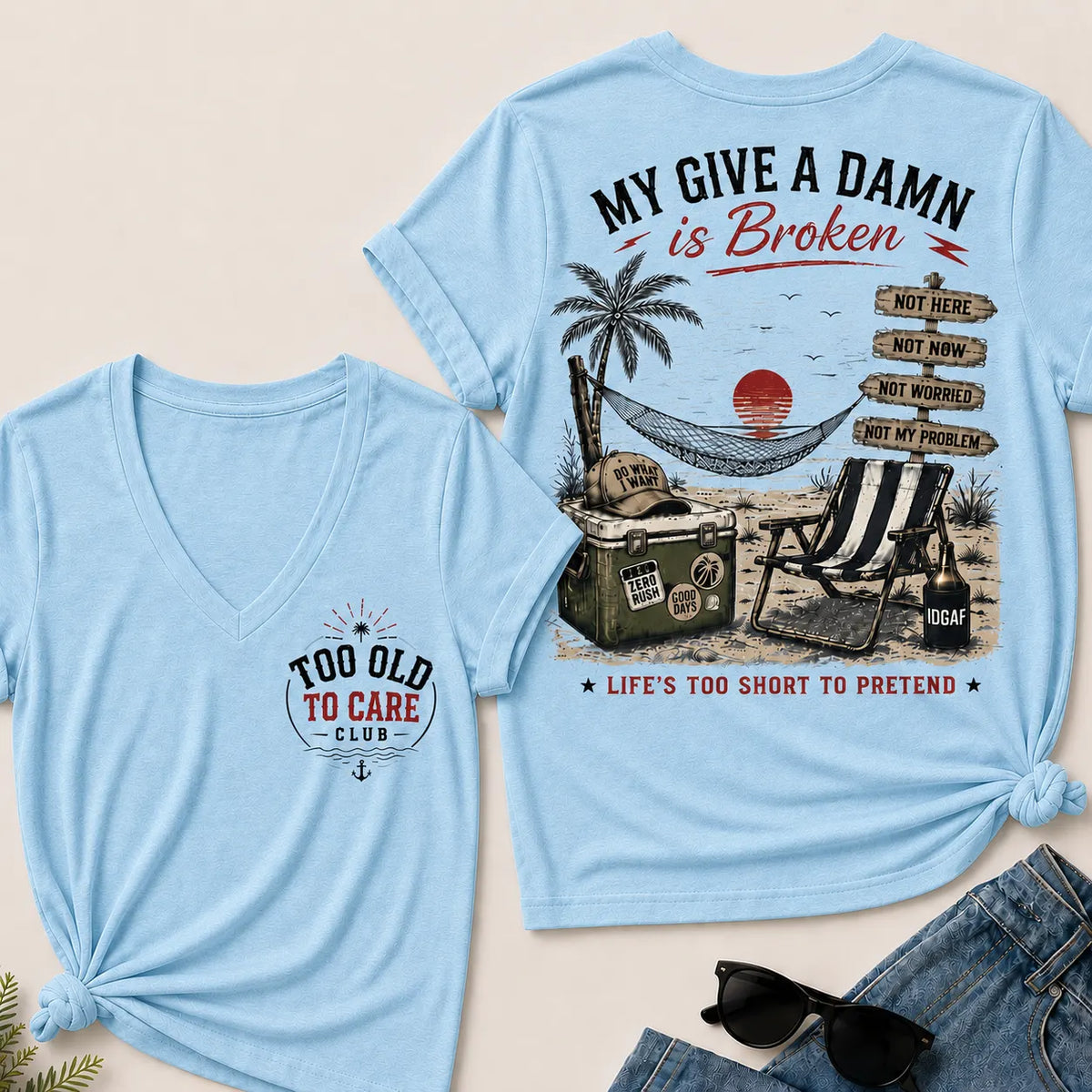 Women's My Give A Damn Is Broken™ V-Neck T-Shirt