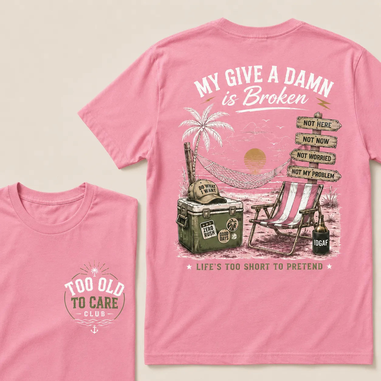 My Give A Damn Is Broken— The Original Beach Retro T-Shirt