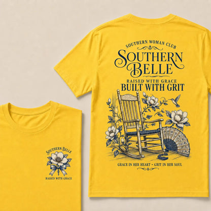 "Southern Belle – Raised with Grace, Built with Grit" Crew Neck Tee