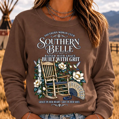 "Southern Belle – Raised with Grace, Built with Grit" Sweatshirts