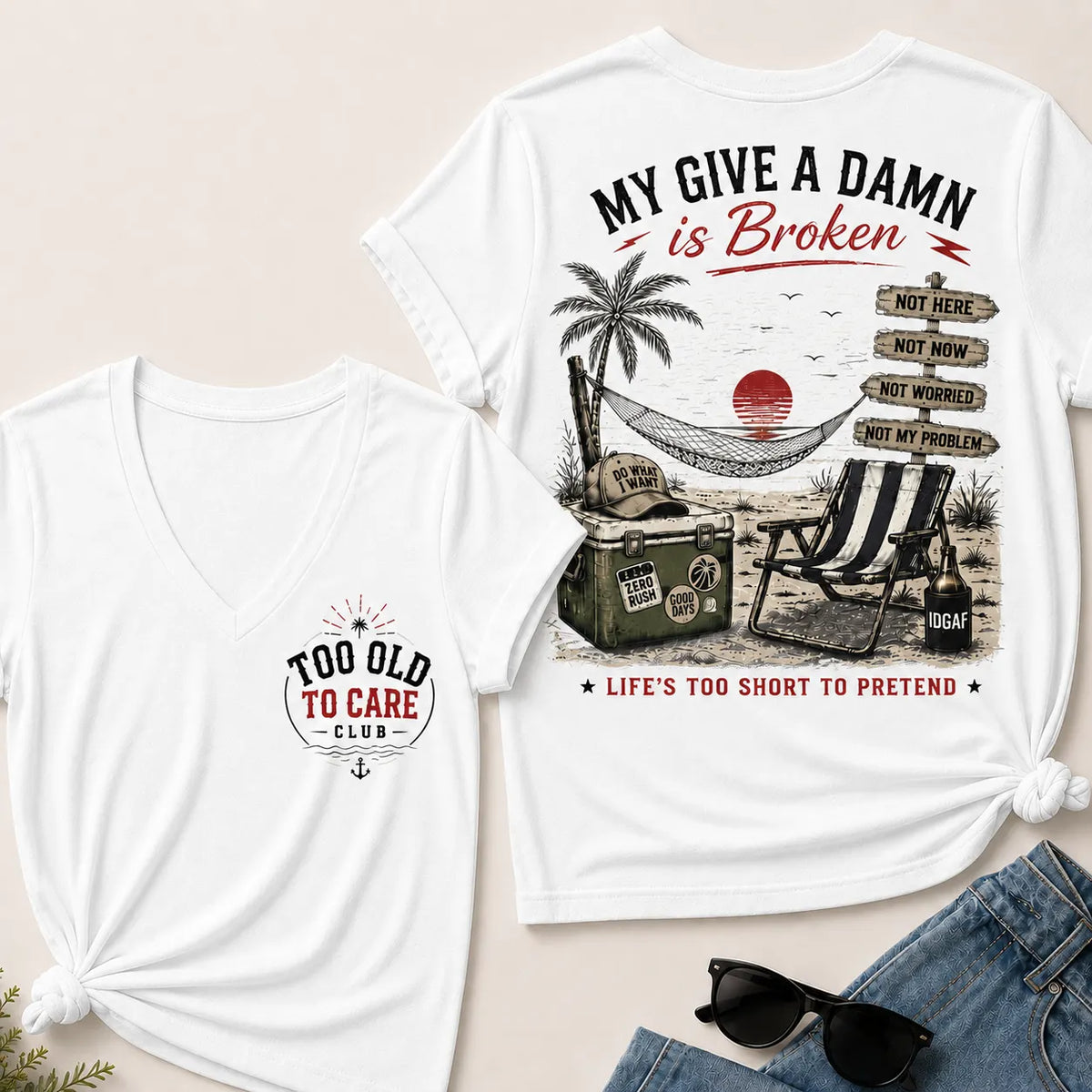 Women's My Give A Damn Is Broken™ V-Neck T-Shirt